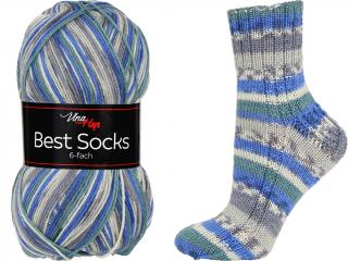 Příze Best Socks 6-fach - ponožková - vlna 6-fach - melír 7373