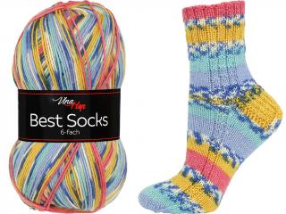 Příze Best Socks 6-fach - ponožková - vlna 6-fach - melír 7374