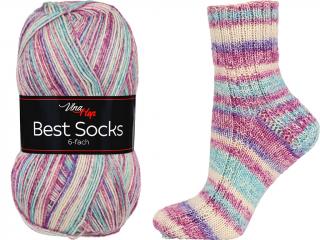 Příze Best Socks 6-fach - ponožková - vlna 6-fach - melír 7377