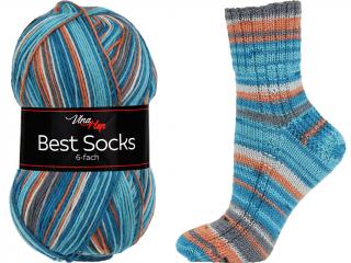 Příze Best Socks 6-fach - ponožková - vlna 6-fach - melír 7379
