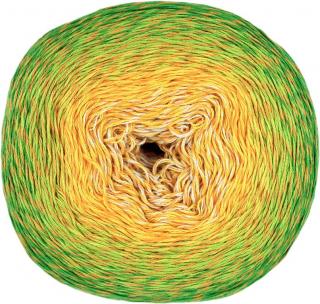 Příze Floxy - bavlna + akryl 9939 Krémová, žlutá, žlutooranžová, zelená, středně zelená