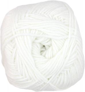 Příze Madame Cotton - bavlna+akryl 000 Krémově bílá