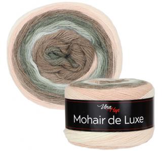 Příze Mohair de Luxe - vlna, mohér, akryl 7401 - Krémová, lososová, hnědá, šedozelená, šalvějová