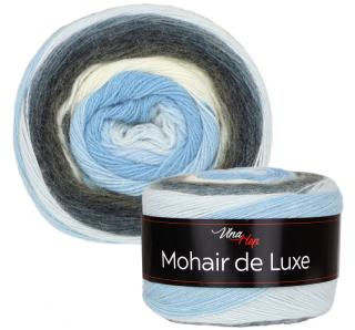 Příze Mohair de Luxe - vlna, mohér, akryl 7405 - Krémová, světle modrá, šedá