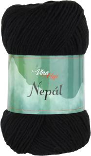 Příze Nepál - vlna + akryl 6001 Černá