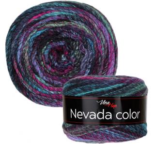 Příze Nevada color - akryl Melír 6302 - černá, růžová, tyrkys