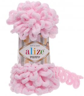 Příze Puffy - žinylka - pro pletení rukama 31 Dětská růžová