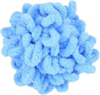 Příze Puffy - žinylka - pro pletení rukama 342 Středně modrá