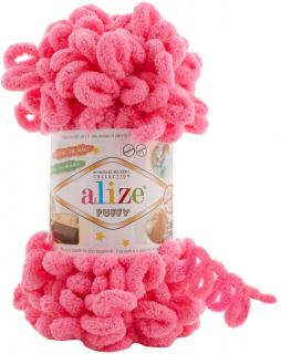 Příze Puffy - žinylka - pro pletení rukama 377 Živá růžová