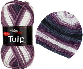 Příze Tulip color - akryl antipilling 5214 Melír Krémová, fialová, šedá