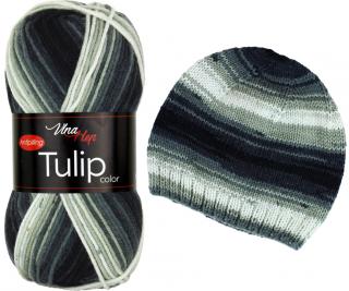 Příze Tulip color - akryl antipilling 5218 Mělír šedá, černá