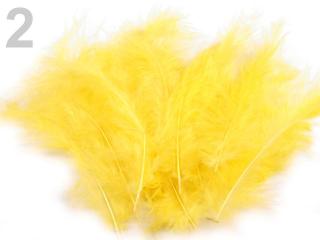 Pštrosí peří 9-16 cm, balení 20ks - různé barvy 2 - Žlutá
