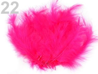 Pštrosí peří 9-16 cm, balení 20ks - různé barvy 22 - Neonově růžová