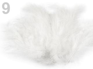 Pštrosí peří 9-16 cm, balení 20ks - různé barvy 9 - Bílá