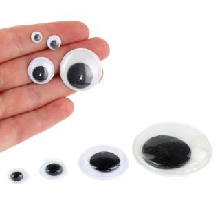 Samolepící oči - Ø 6 - 25 mm průměr 10mm - balení 20ks