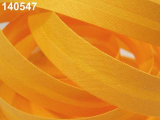Šikmý proužek bavlněný zažehlený - šíře 14mm - různé barvy 140 547 Tmavě žlutá