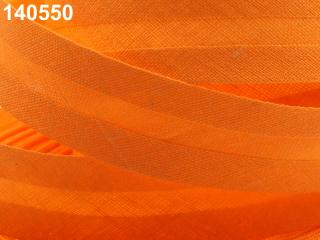 Šikmý proužek bavlněný zažehlený - šíře 14mm - různé barvy 140 550 Oranžová