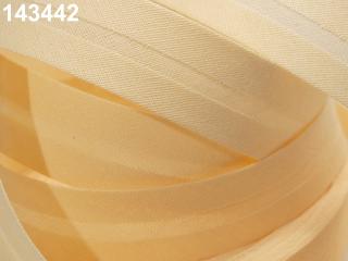 Šikmý proužek bavlněný zažehlený - šíře 14mm - různé barvy 143 442 Vanilková