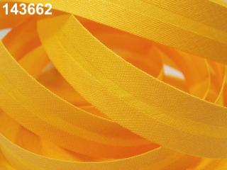 Šikmý proužek bavlněný zažehlený - šíře 14mm - různé barvy 143 662 Žlutá