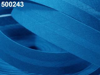 Šikmý proužek bavlněný zažehlený - šíře 14mm - různé barvy 500 243 Modro-tyrkysová