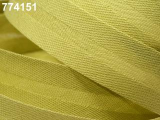 Šikmý proužek bavlněný zažehlený - šíře 14mm - různé barvy 774 151 Zeleno-žlutá