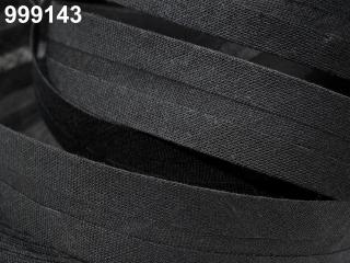 Šikmý proužek bavlněný zažehlený - šíře 14mm - různé barvy 999 143 Černá