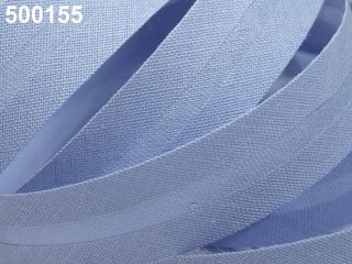 Šikmý proužek bavlněný zažehlený - šíře 20mm - různé barvy 500 155 Světle modrá