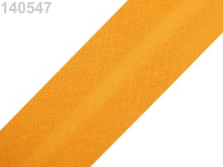 Šikmý proužek bavlněný zažehlený - šíře 30mm - různé barvy 140 547 Tmavě žlutá