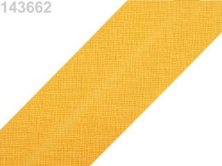 Šikmý proužek bavlněný zažehlený - šíře 30mm - různé barvy 143 662 Žlutá