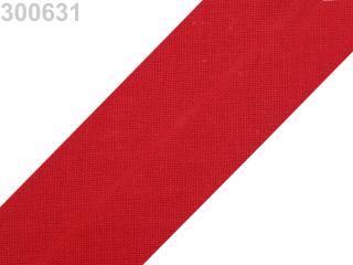 Šikmý proužek bavlněný zažehlený - šíře 30mm - různé barvy 300 631 Červená