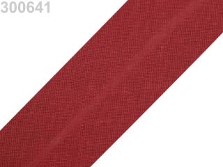 Šikmý proužek bavlněný zažehlený - šíře 30mm - různé barvy 300 641 Tmavě červená