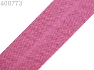 Šikmý proužek bavlněný zažehlený - šíře 30mm - různé barvy 400 773 Růžová