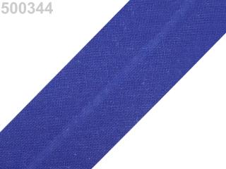 Šikmý proužek bavlněný zažehlený - šíře 30mm - různé barvy 500 344 Modrá