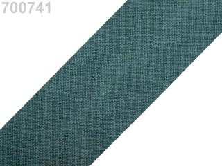 Šikmý proužek bavlněný zažehlený - šíře 30mm - různé barvy 700 741 Temně zelená