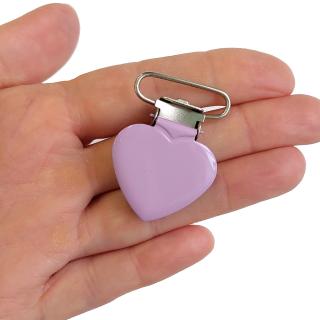 Šlový závěs lakovaný srdce 25mm, fialové - 1ks