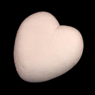 Srdce polystyren - různé velikosti 1. Malé (5,5 x 5,5 x 2,5 cm)