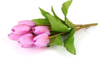 Umělé mini tulipány - 9 květů - růžovo-fialové