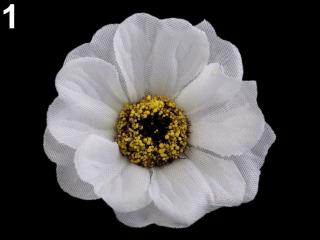 Umělý květ čajová růže Ø50 mm - různé barvy 01 Bílá