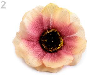 Umělý květ čajová růže Ø50 mm - různé barvy 02 Broskvová