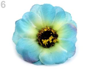 Umělý květ čajová růže Ø50 mm - různé barvy 06 Modrá azurová