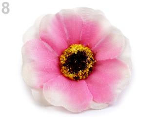 Umělý květ čajová růže Ø50 mm - různé barvy 08 Ostře růžová