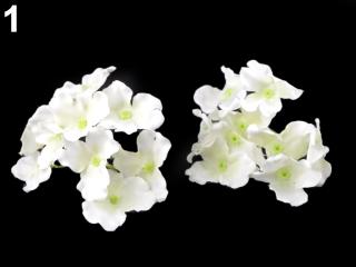 Umělý květ hortenzie - různé barvy 01 Bílá