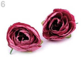 Umělý květ pryskyřník - různé barvy 06 Růžová