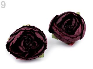 Umělý květ pryskyřník - různé barvy 09 Tmavě vínová
