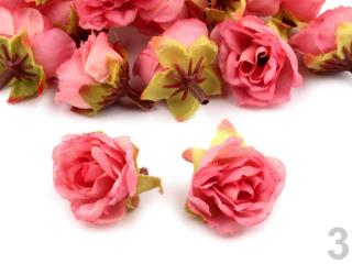 Umělý květ růže Ø25 mm - různé barvy 03 Růžová světlá