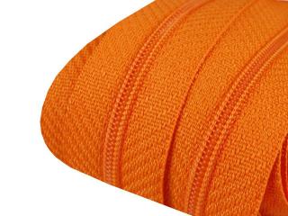 Zip spirálový 3 mm - metráž - různé barvy 158 Oranžová