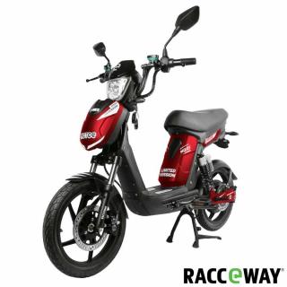 Elektroskútr RACCEWAY® E-BABETA® LIMITOVANÁ EDICE vč.kufru a nosiče, vínová (motor 250W, rychlost 25km/h, Li baterie, dojezd až 100km, dvě kotoučové brzdy, stavitelné tlumiče, pedály, led osvětlení, Lithiová vyjímatelná baterie, dálkové ovládání s alarmem