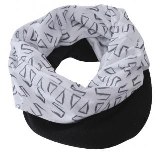 Sportovní šátek s flísem SULOV, bílo-černý