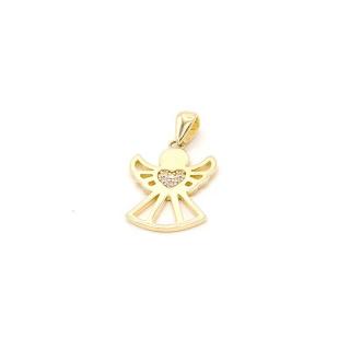 BB Goldinvestic Zlatý přívěsek anděl se srdíčkem ze zirkonů 1,22g N6182-585/1000