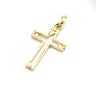BB Goldinvestic  Zlatý přívěsek kříž se zdobením 1,53g N3976-585/1000